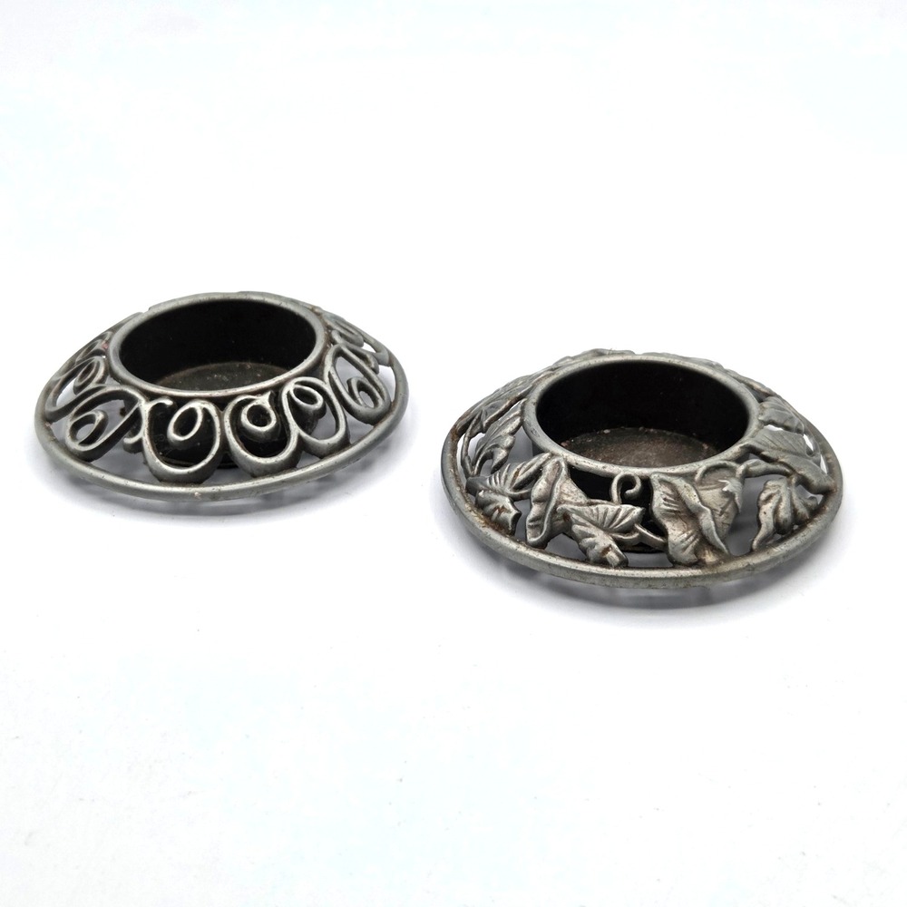 VINTAGE Pewter Candle Holders Set of 2